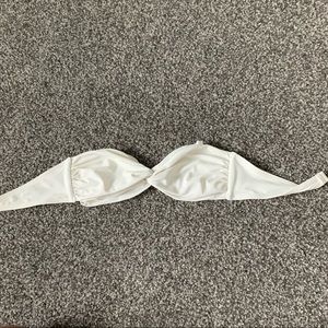 Strapless White Twist Bikini Top